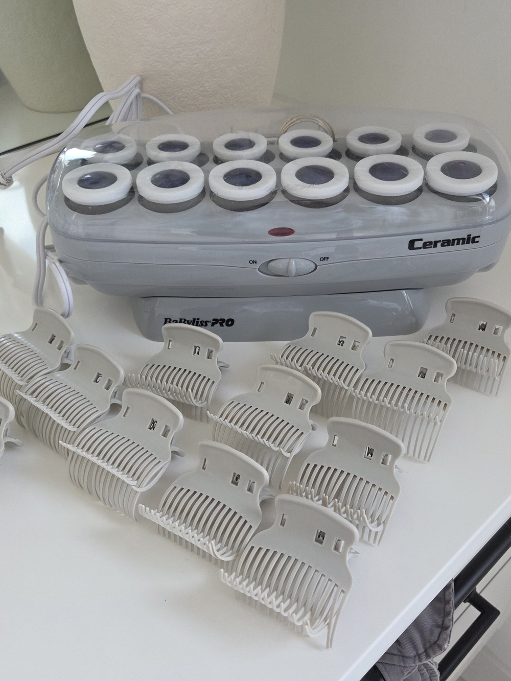 BaBylissPRO Ceramic Professional Hot Roller Set Hair Curlers Clips 12pc